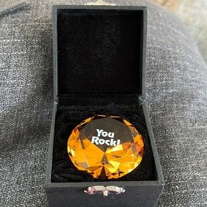 Successories “You Rock” Amber “Diamond”. New in packaging.
